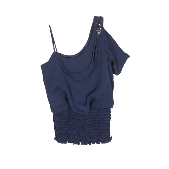 XOXO | Cold Shoulder Smocked Waist Blouse - Picture 4 of 6